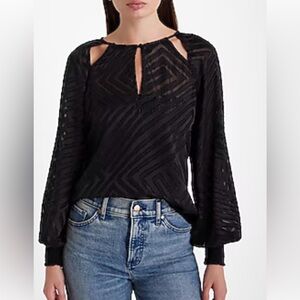 Express Striped Sheer Crew Neck Top Medium -NWOT